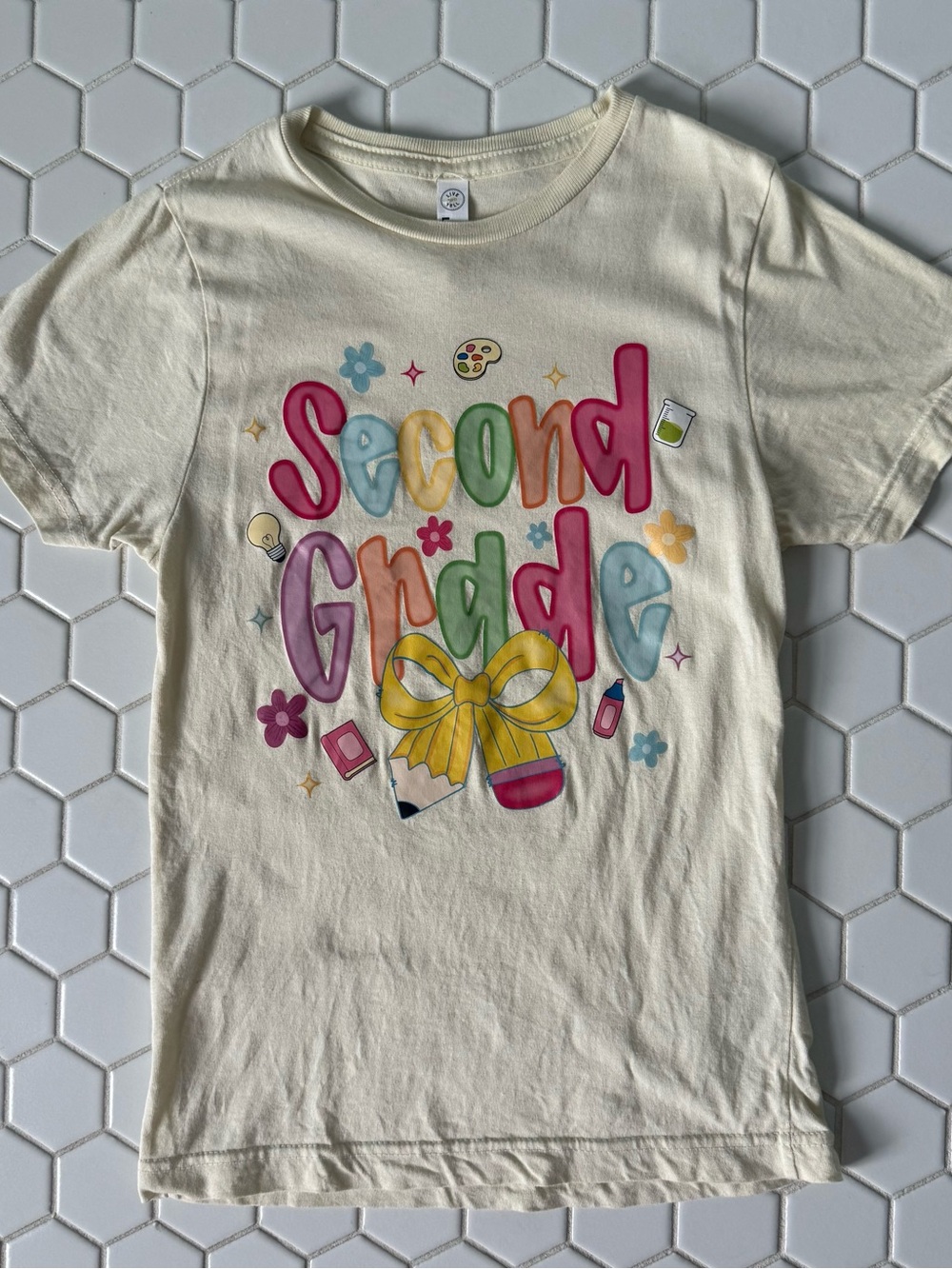 Girls' Second Grade Graphic Tee - Cream